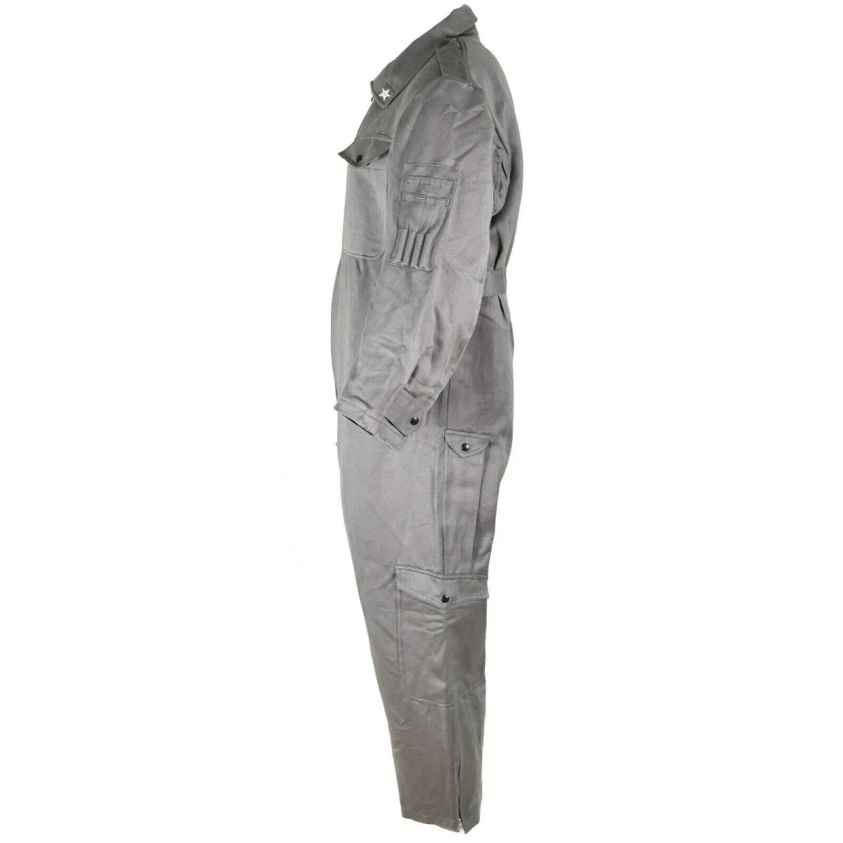 Genuine Italian army coverall suit military grey overall jumpsuit zip-front NEW