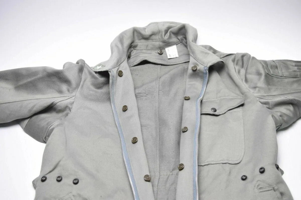 Genuine Italian army coverall suit military grey overall jumpsuit zip-front NEW