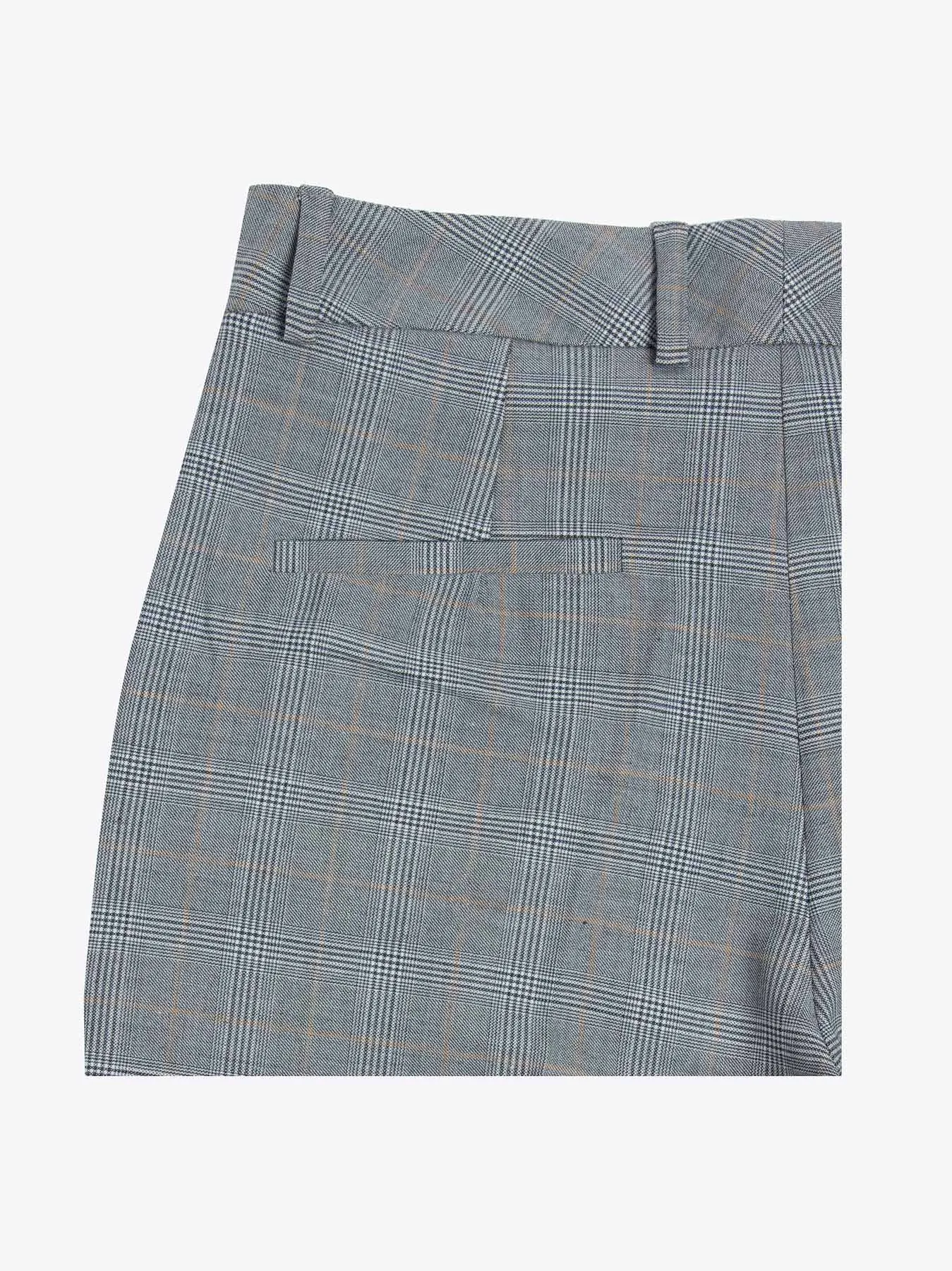 Grey checked high waist trousers