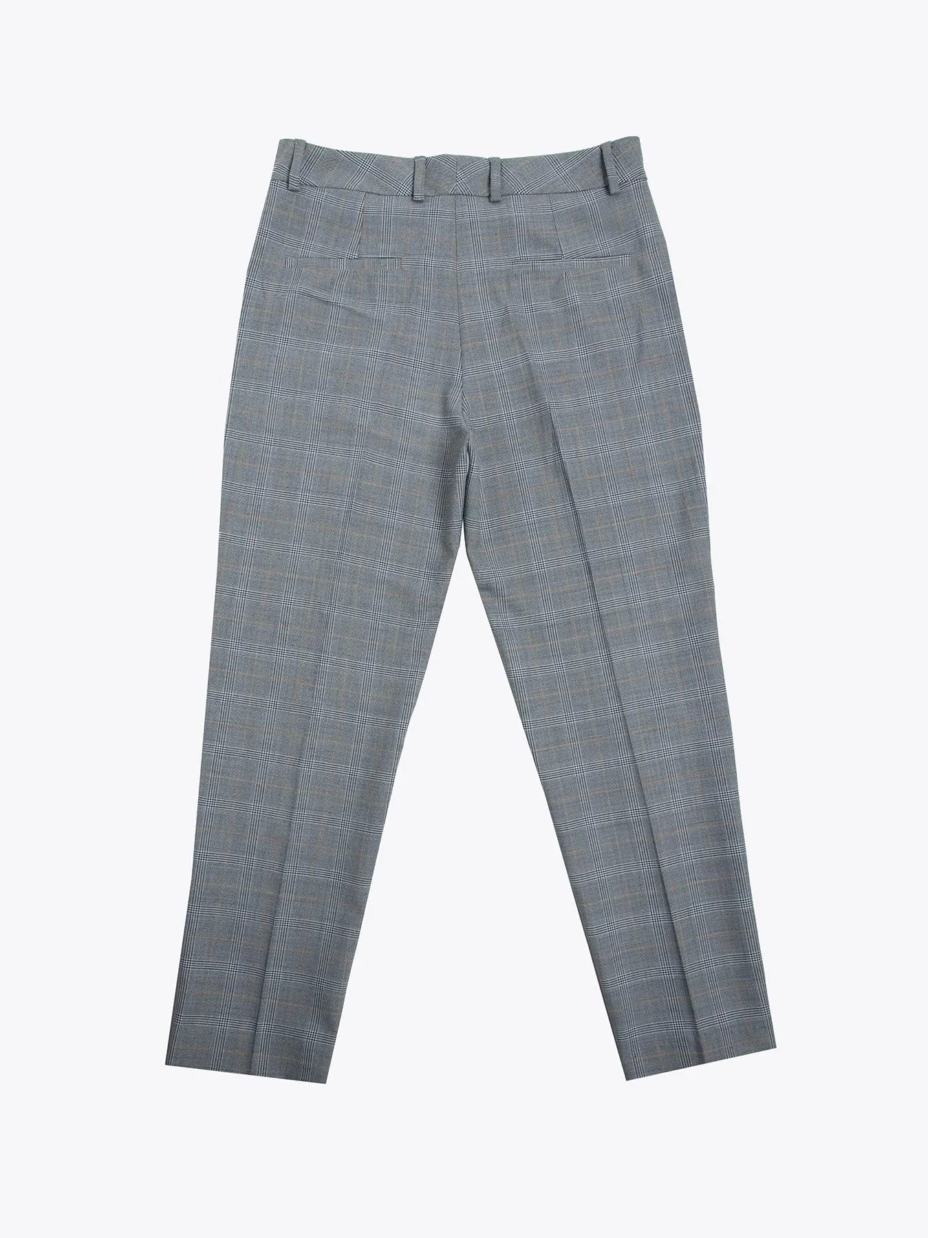 Grey checked high waist trousers