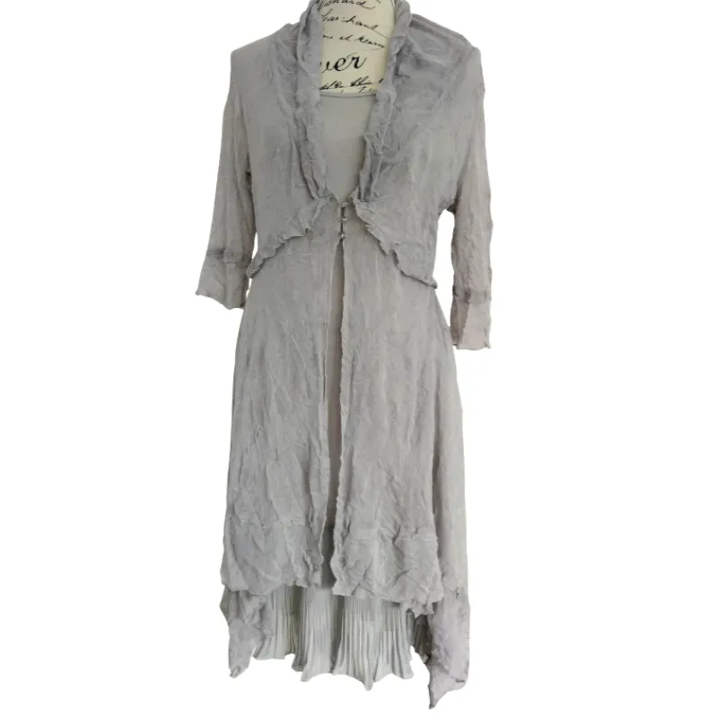 Grey pleated hem slip, size 10