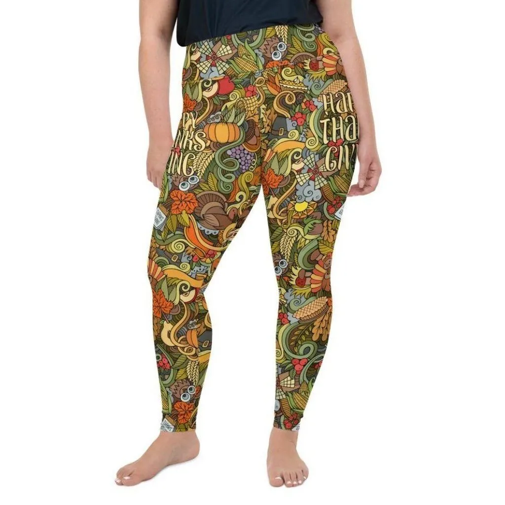 Happy Thanksgiving Plus Size Leggings