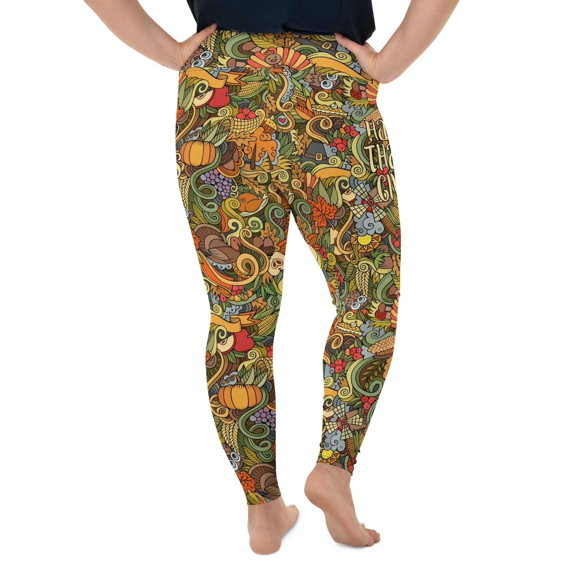 Happy Thanksgiving Plus Size Leggings