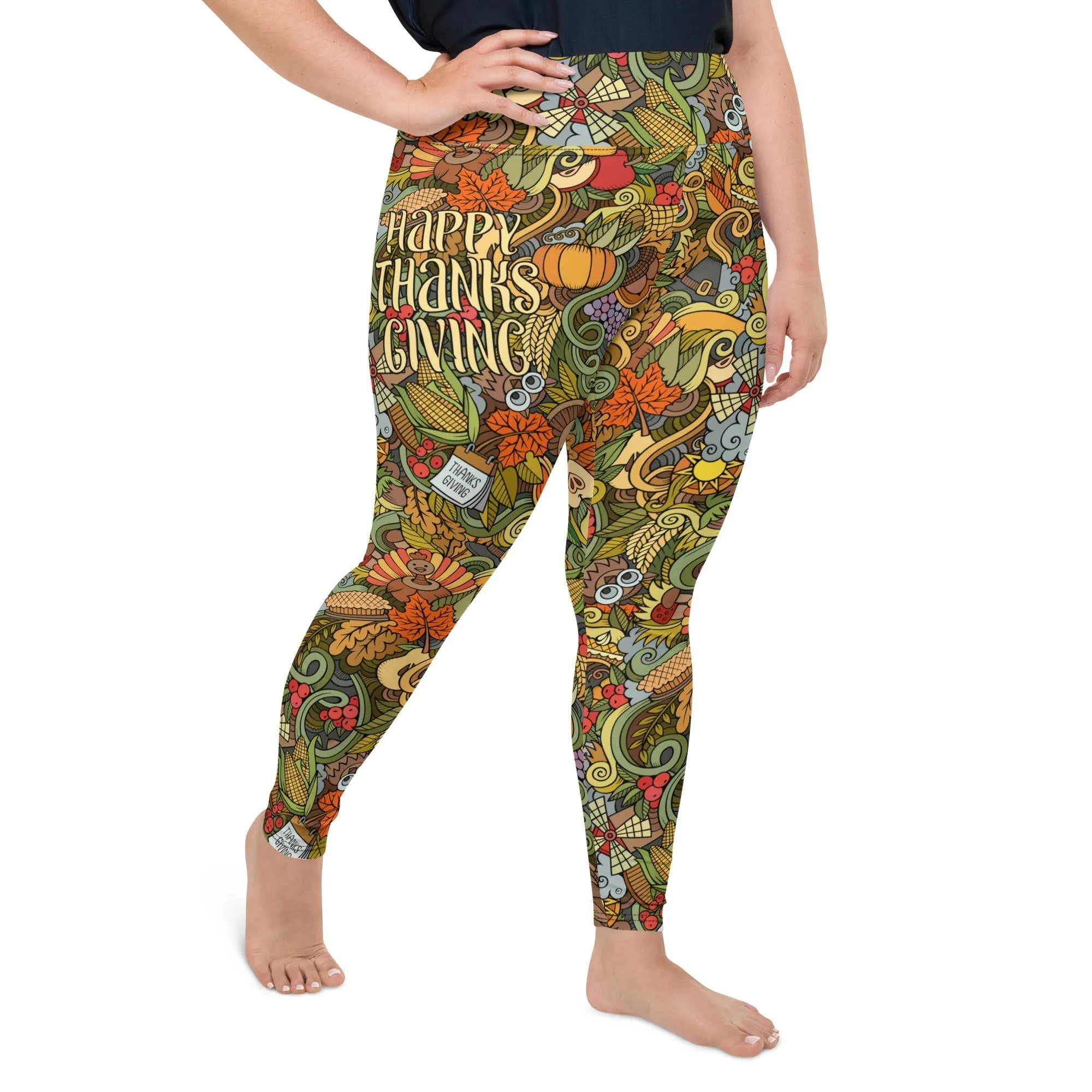 Happy Thanksgiving Plus Size Leggings