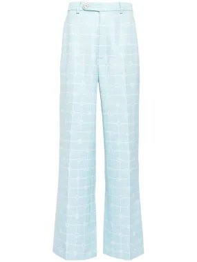 Heart Monogram-jacquard wool trousers
