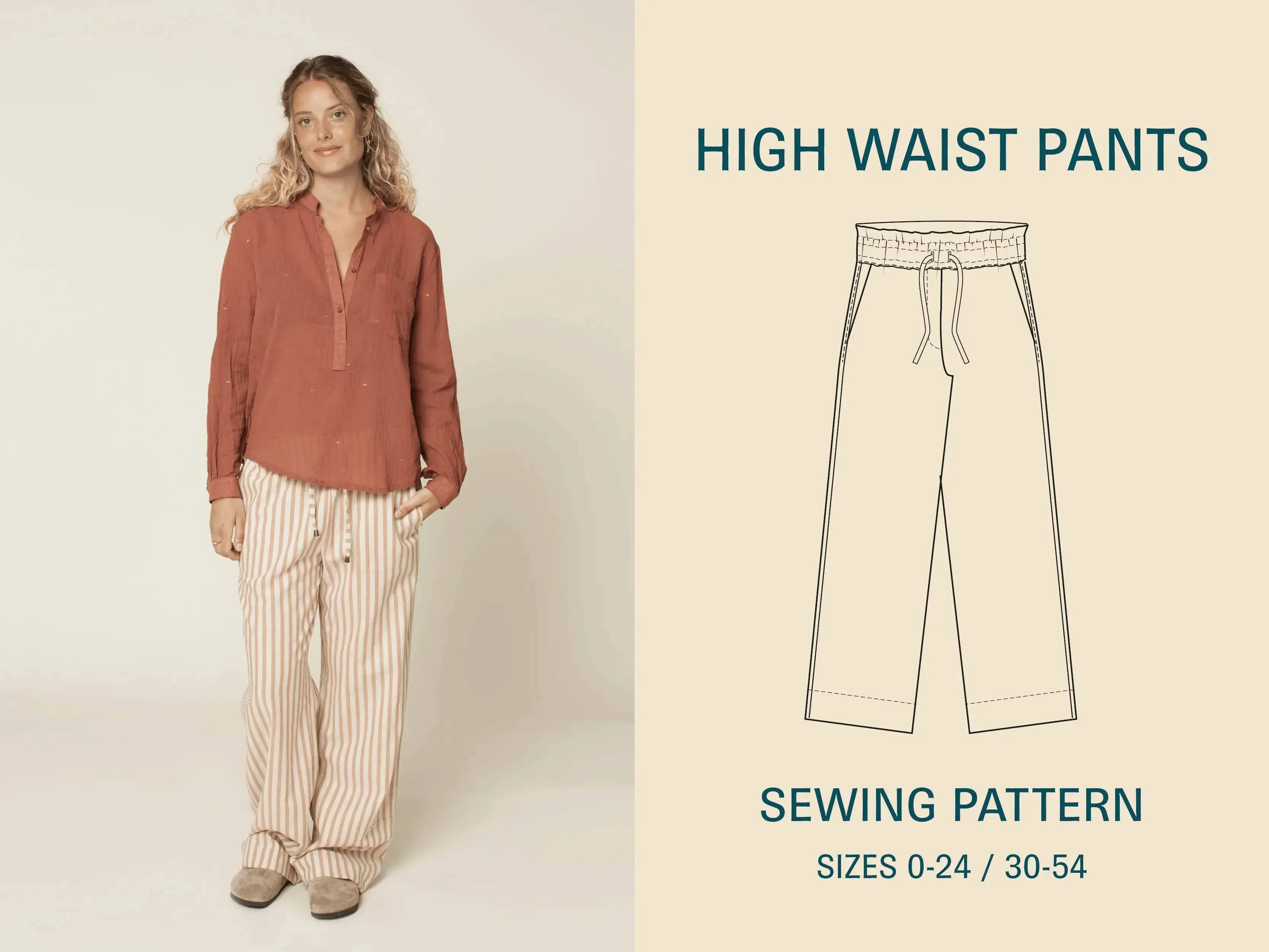 High Waist Pants Sewing Pattern