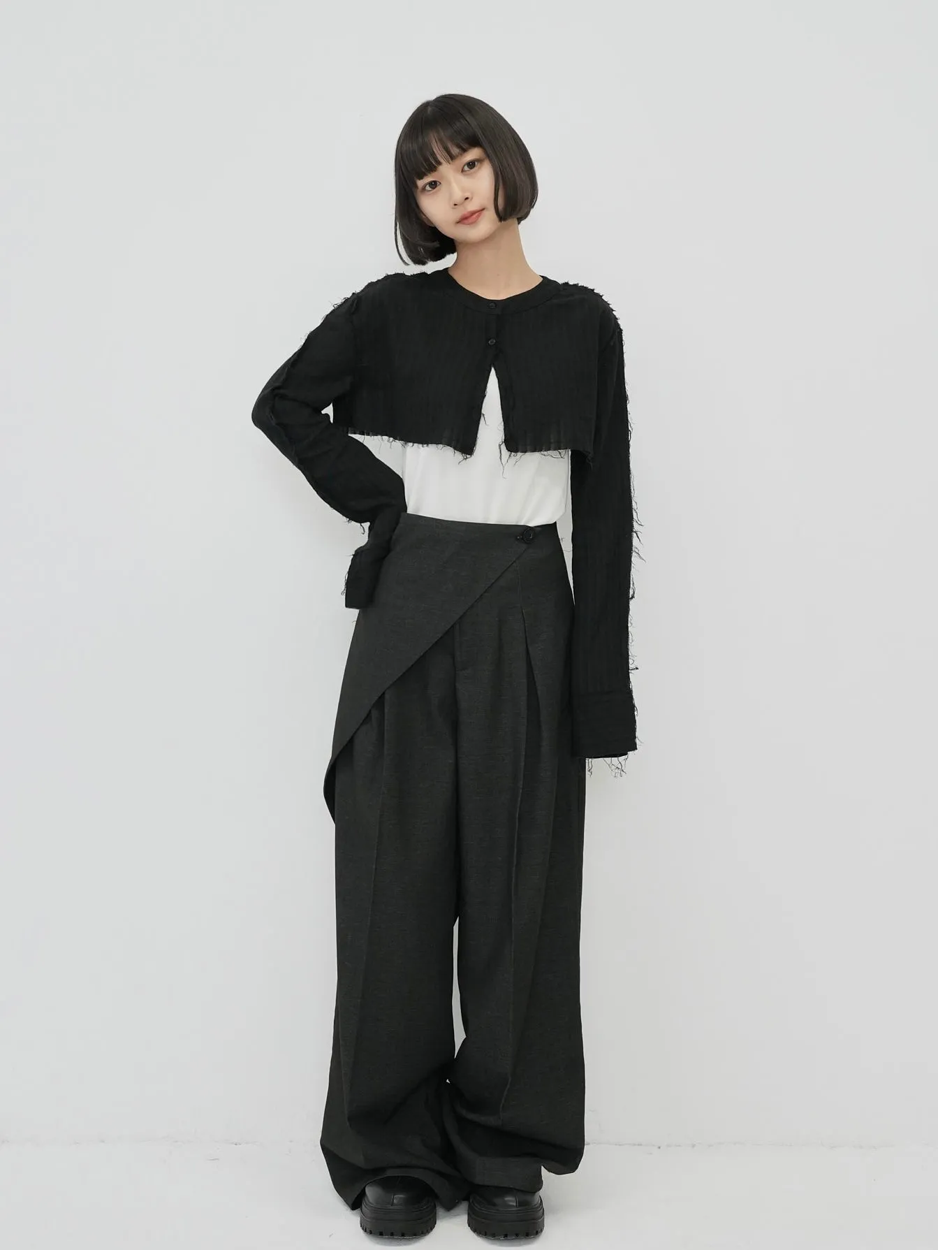 high waist wrap pants