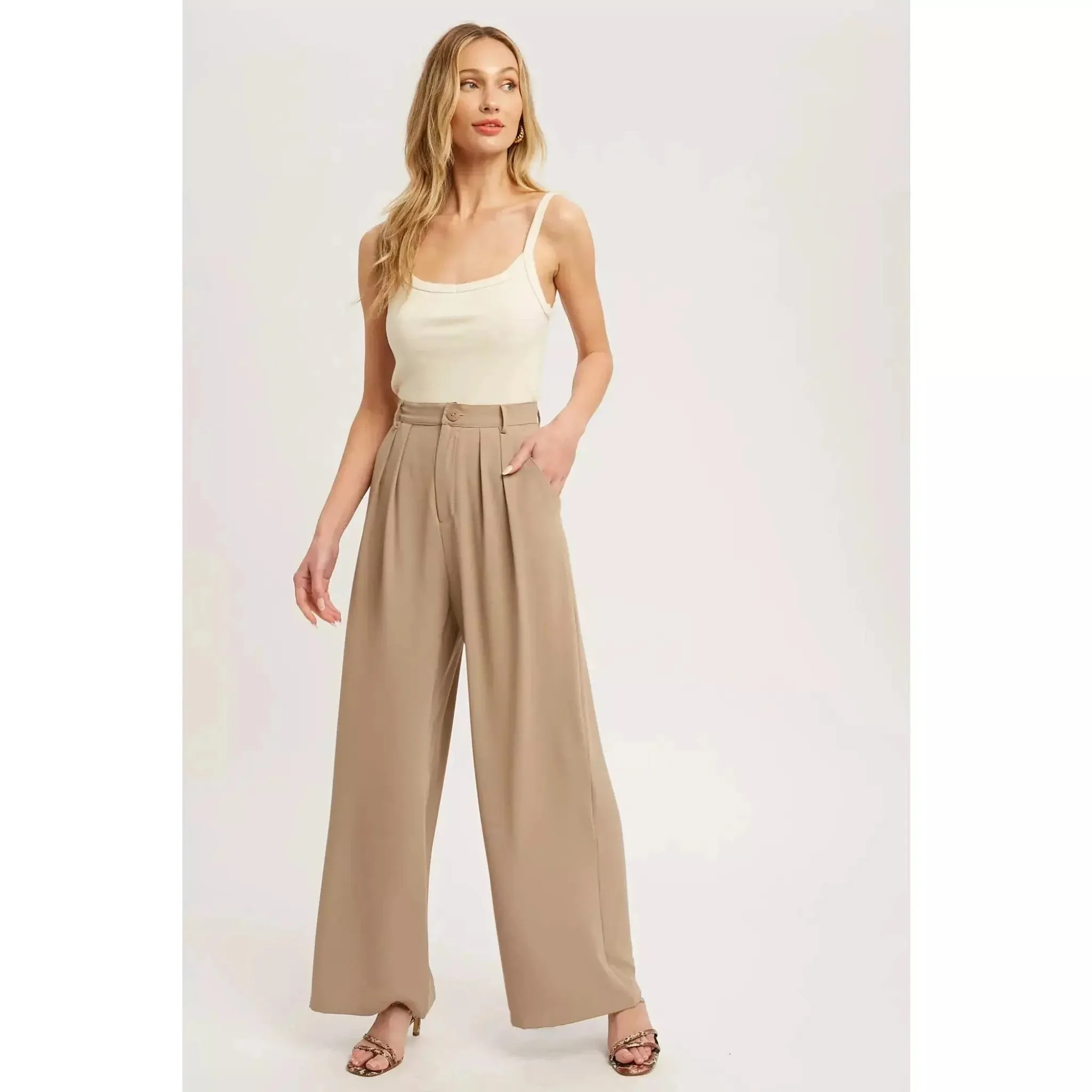 High-waisted Wide Leg Pants