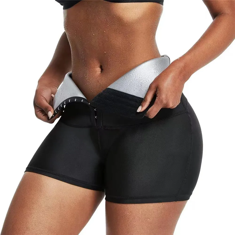 Hip Lifting Body-building Sweat-breaking Clothes Button-up Abdominal Shorts