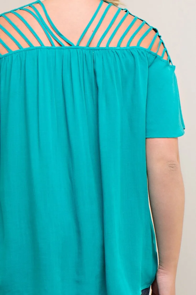 Jade Strappy Short Sleeve Curvy Top