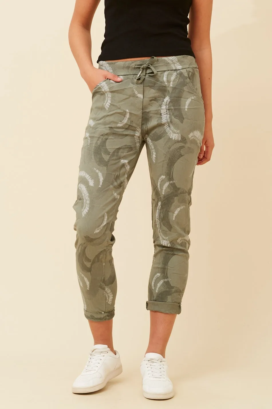JANJA ABSTRACT PRINT JOGGER PANTS
