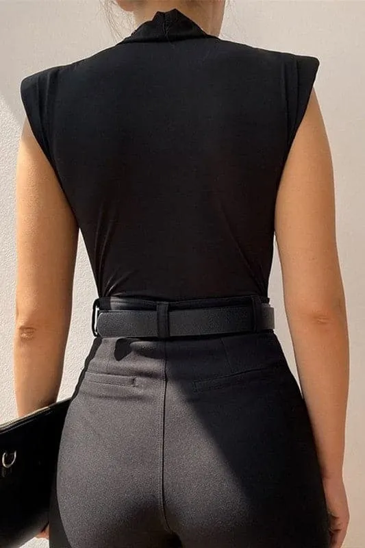 JY954 Solid Color Sleeveless Pleated Jumpsuit