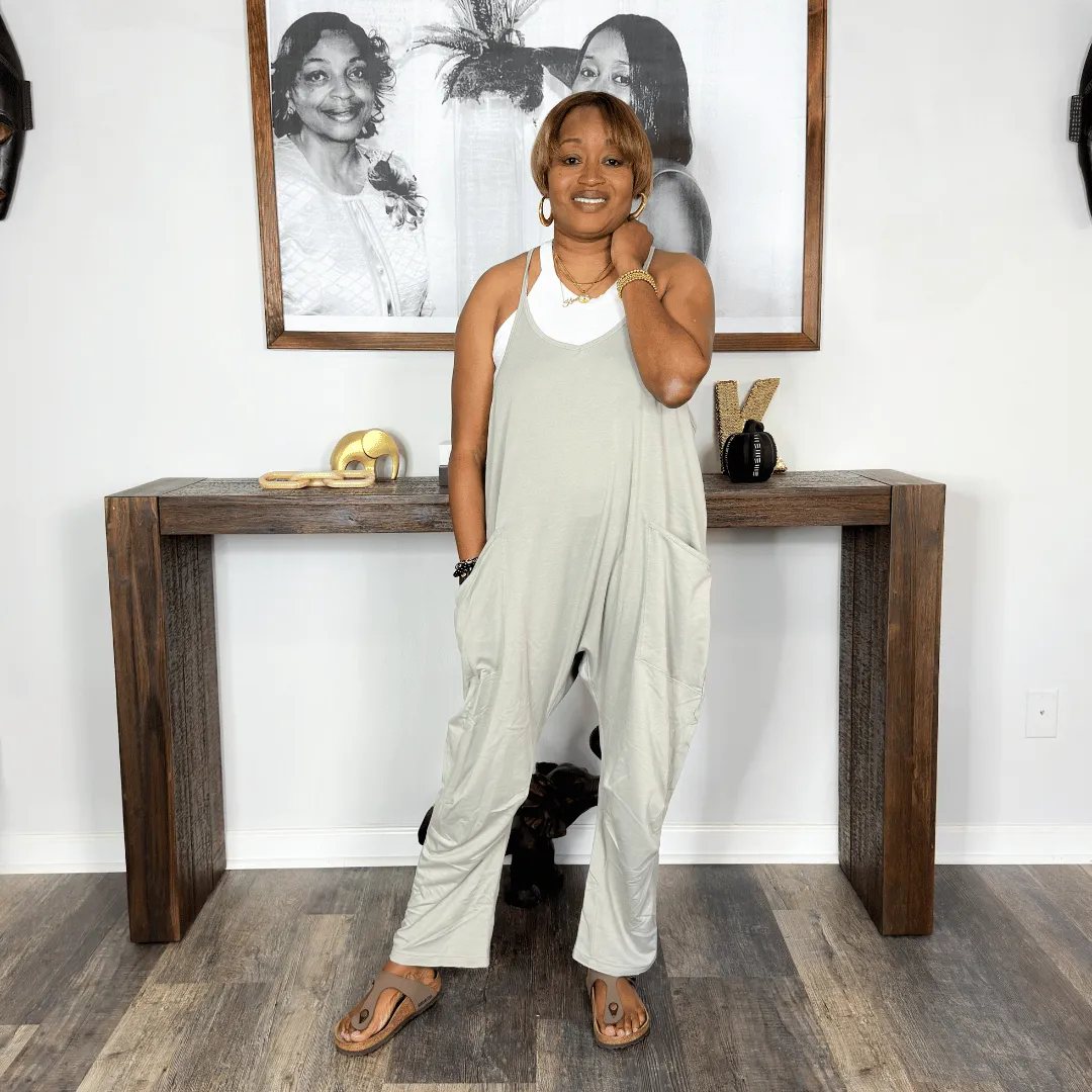 'Kama' Sleeveless Jumpsuit | Grey