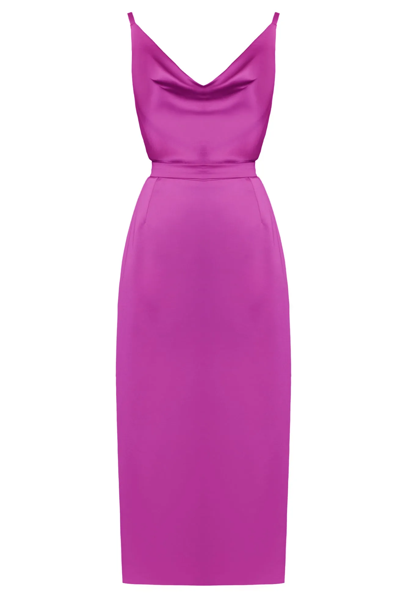 KAMEA magenta pink open back dress