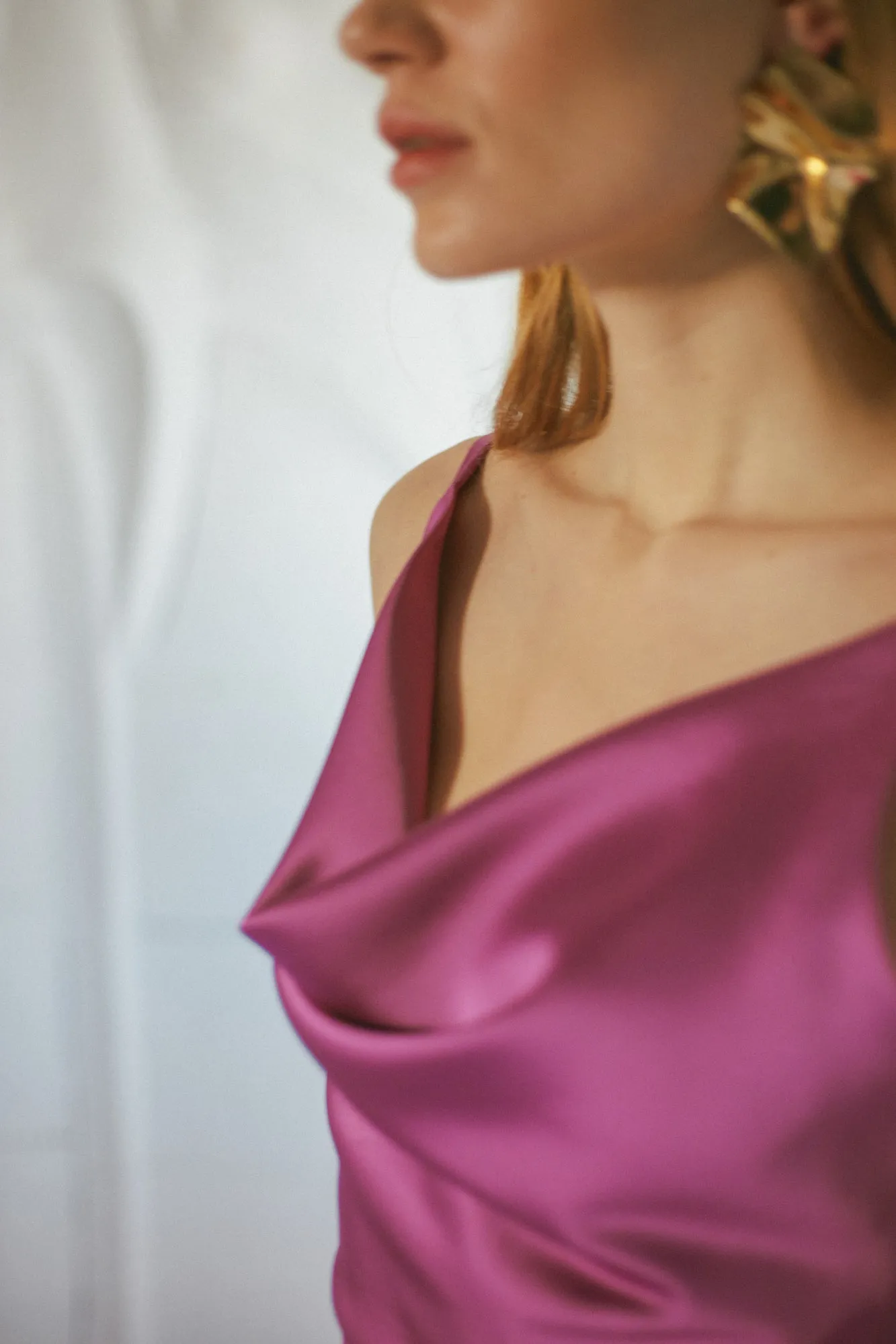 KAMEA magenta pink open back dress