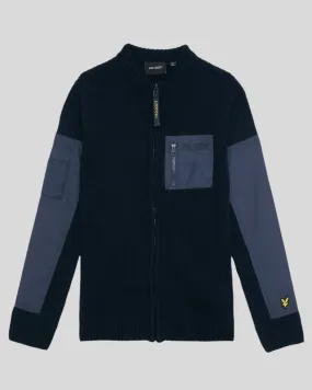 Kids Tonal Nylon Trim Cardigan