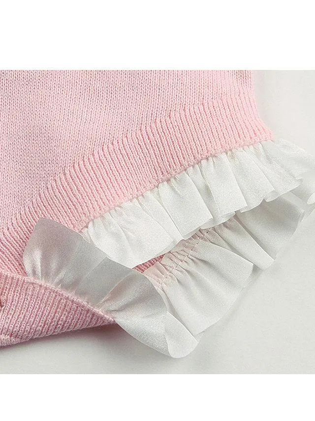 Lacework Bowknot Bodysuit Strapped Baby Onesies