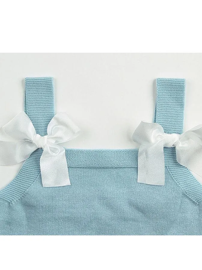 Lacework Bowknot Bodysuit Strapped Baby Onesies