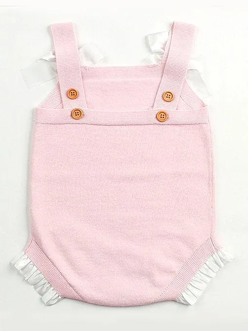 Lacework Bowknot Bodysuit Strapped Baby Onesies