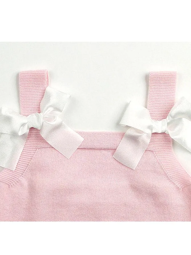 Lacework Bowknot Bodysuit Strapped Baby Onesies