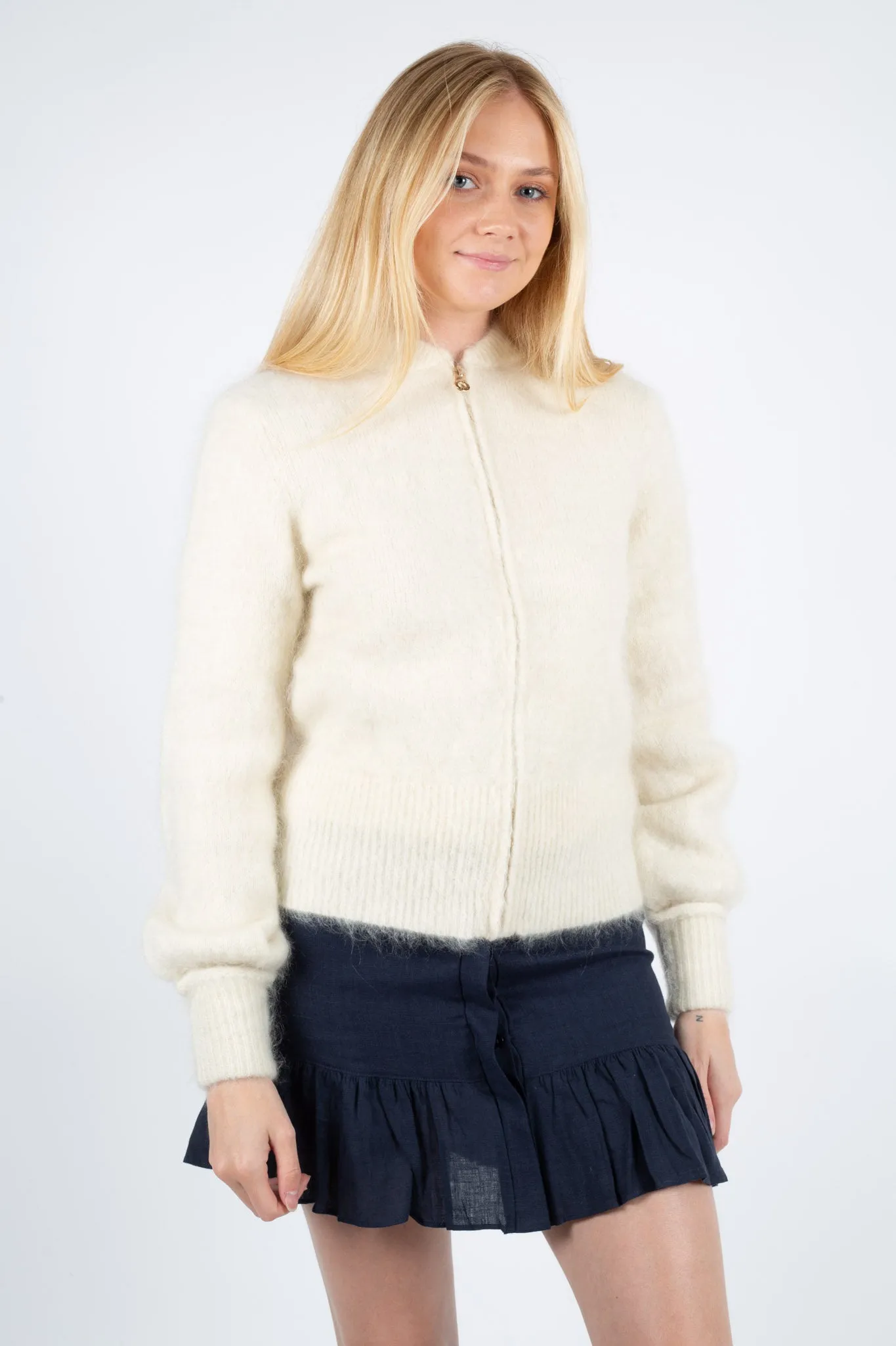 Laura Mohair Cardigan - White