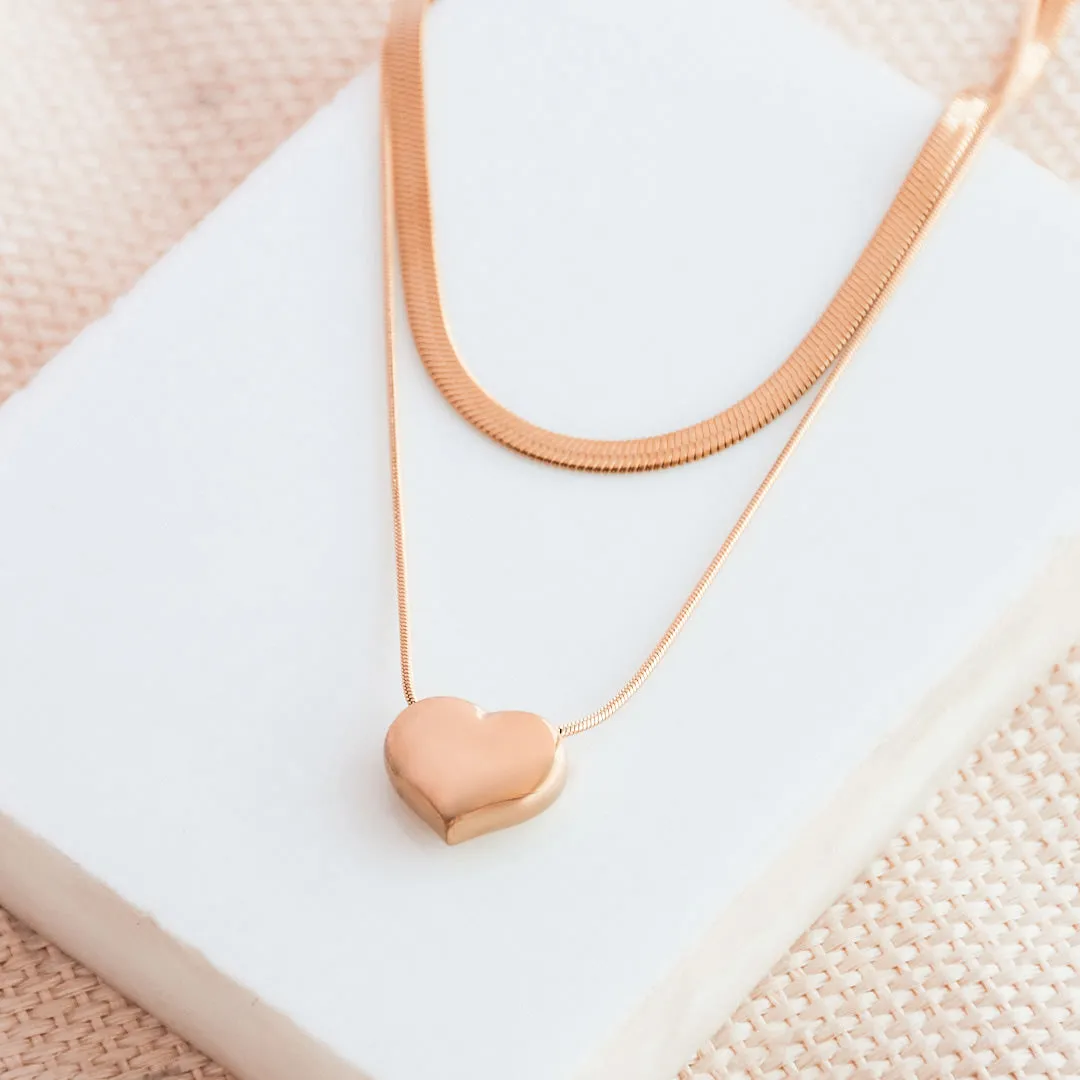 Layer Heart Snake Chain