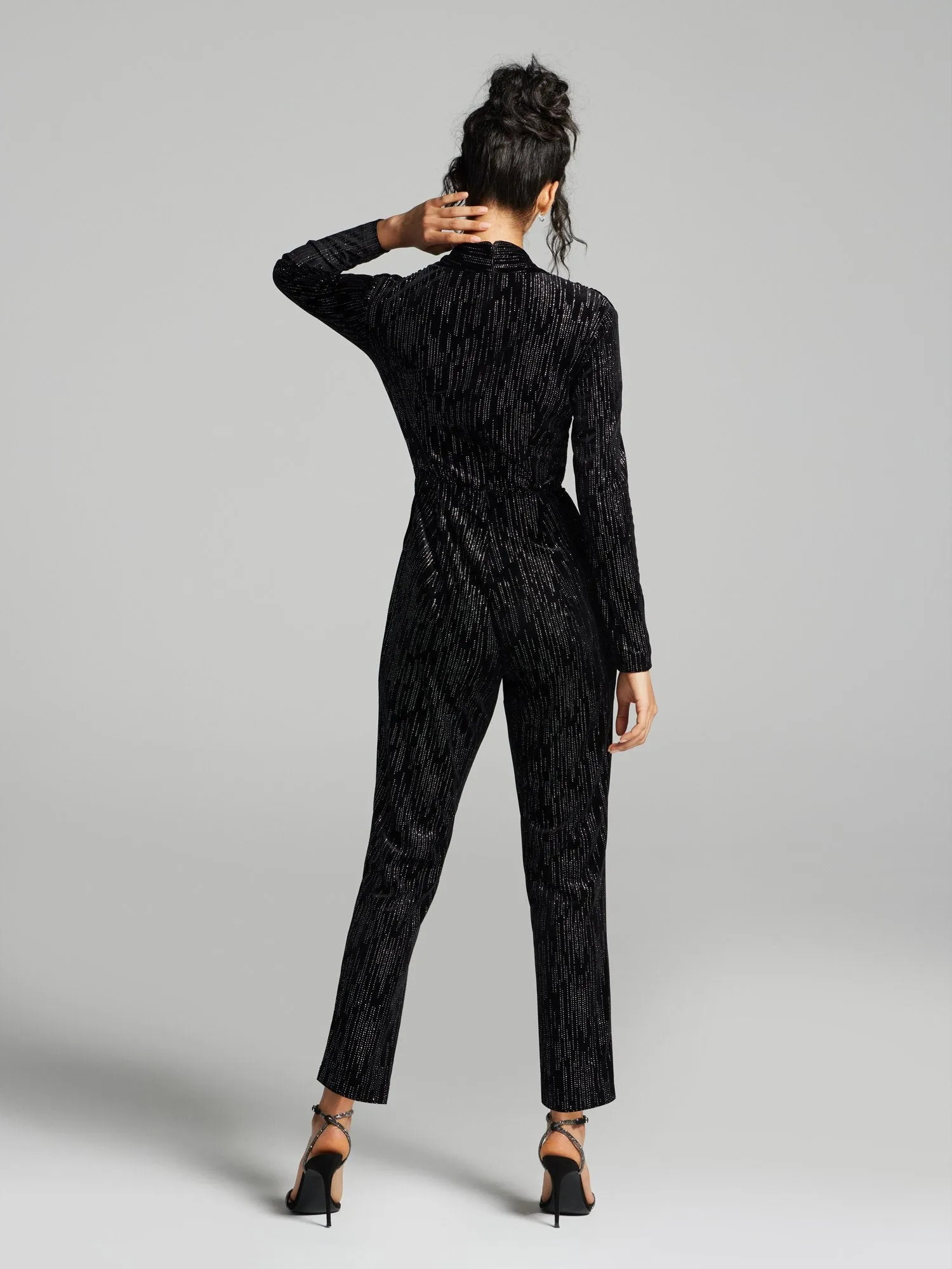 Lenore Plunging V-Neck Pleated Jumpsuit