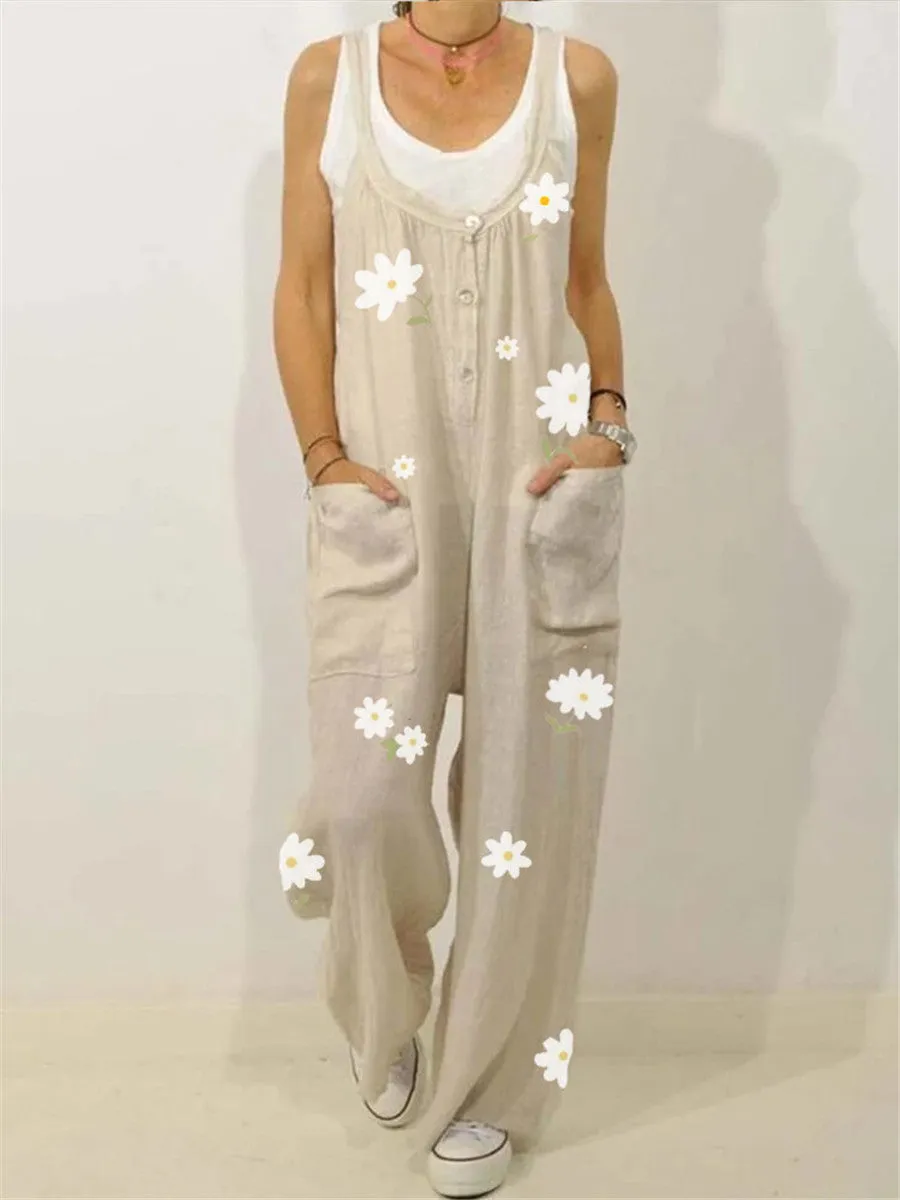 Little Flower Printed Casual Jumpsuit