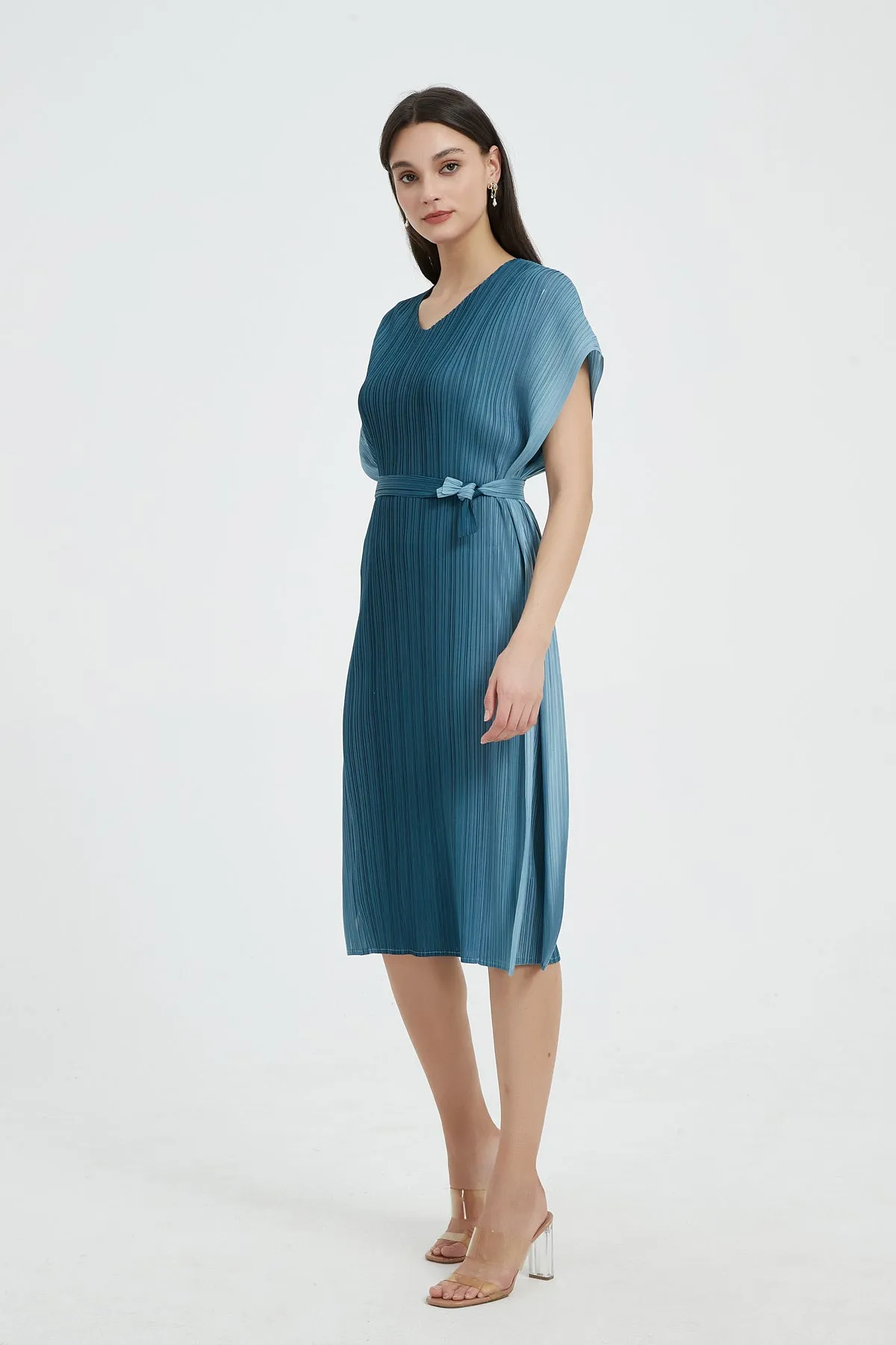 Louisa Ombre Tie Waist Midi dress