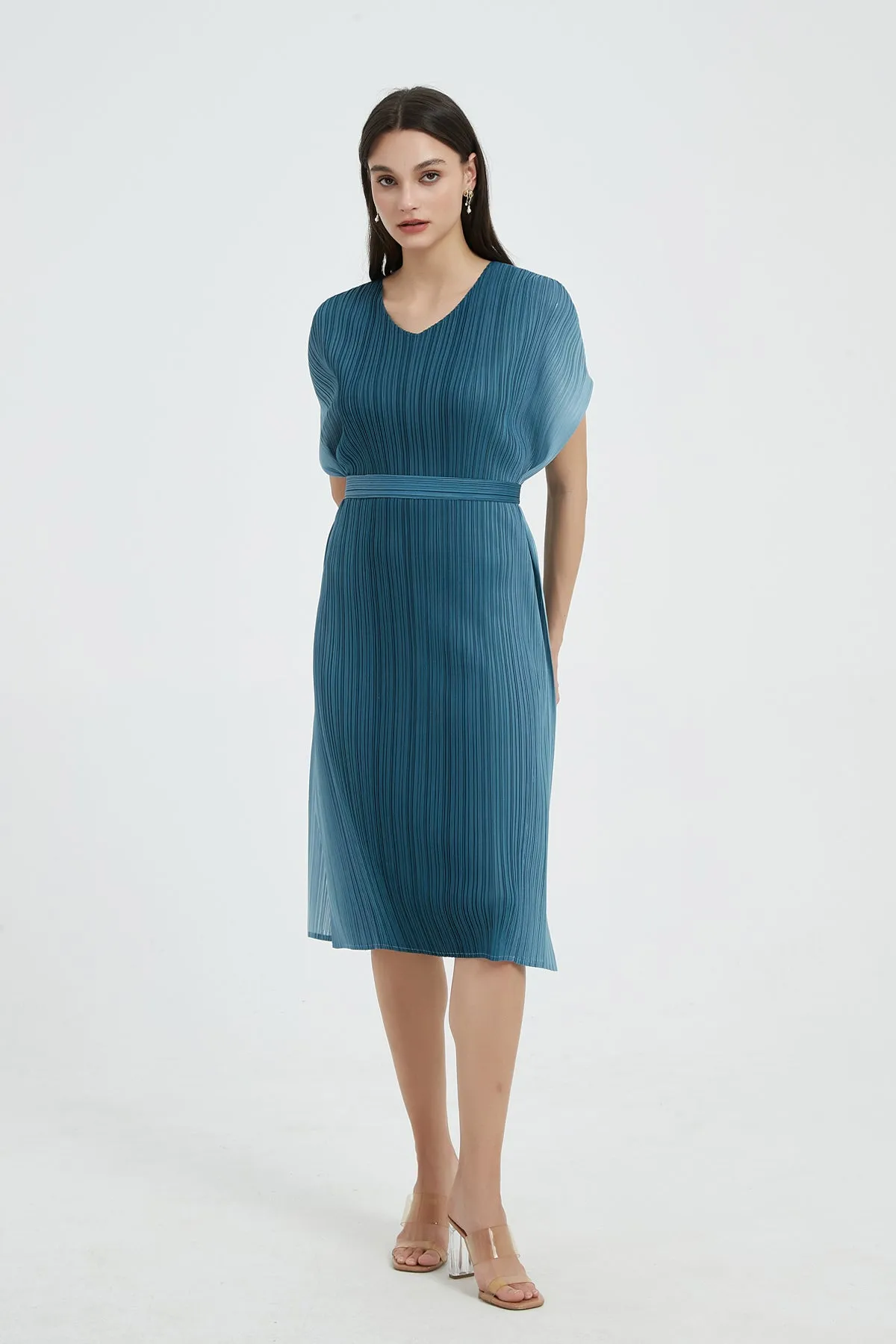 Louisa Ombre Tie Waist Midi dress