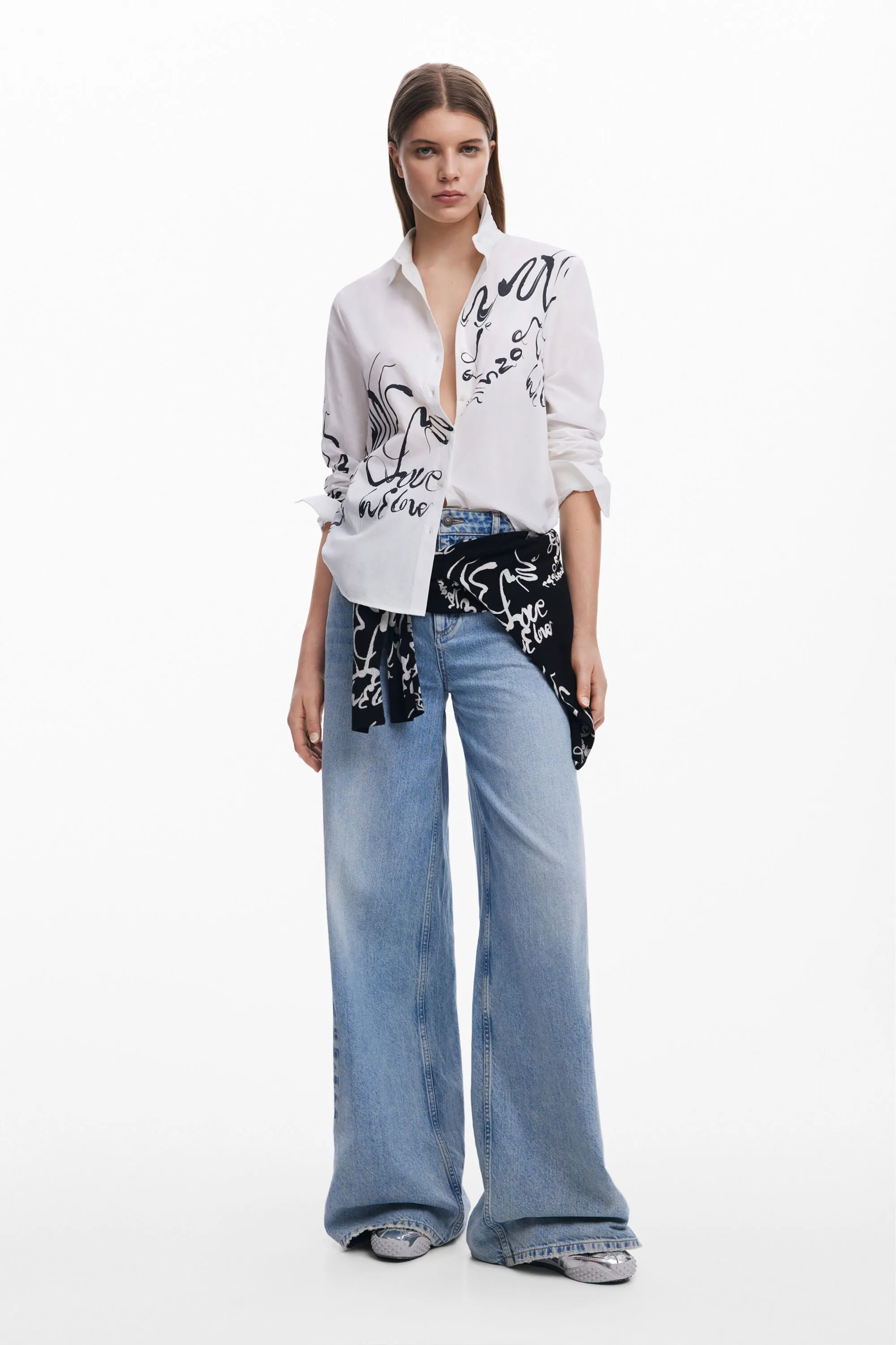 Love Button Front Top