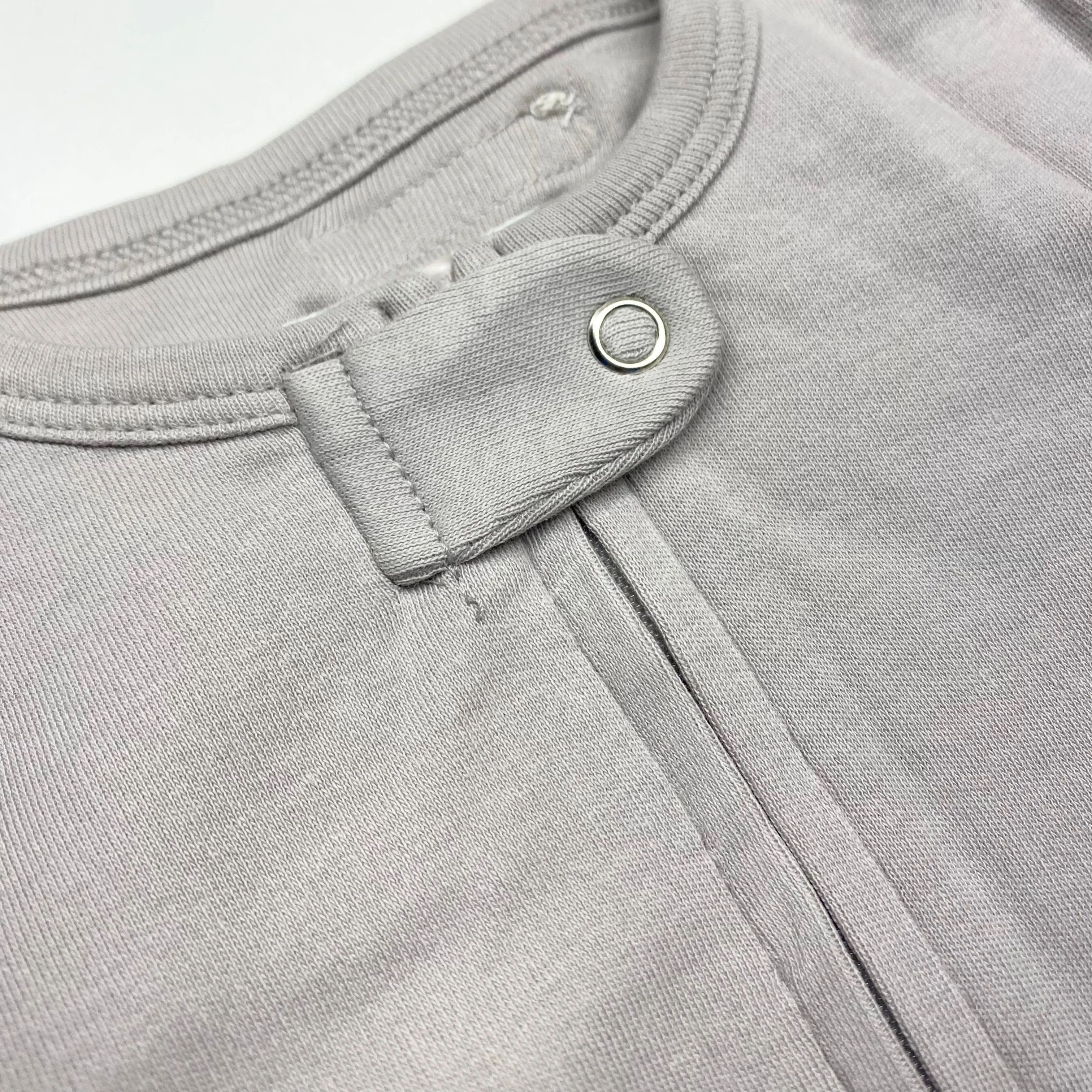 L'ovedbaby Gl'oved-Sleeve Organic Jumpsuit / Footie - Reversed Zipper / Light Gray