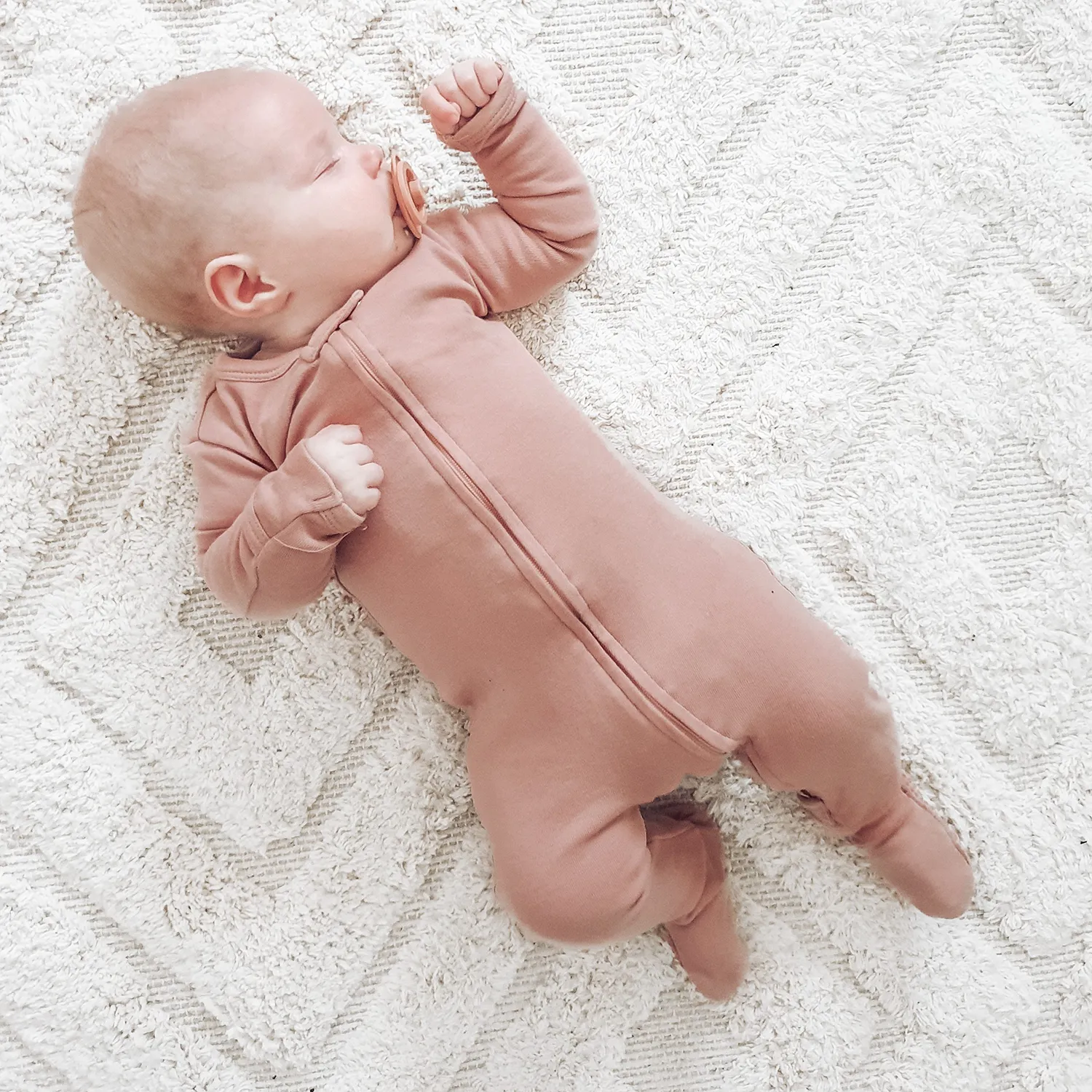 L'ovedbaby Gl'oved-Sleeve Organic Jumpsuit - Reversed Zipper / Mauve