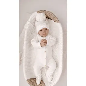 Luna   Luca Classic Purl Knit Jumpsuit - White
