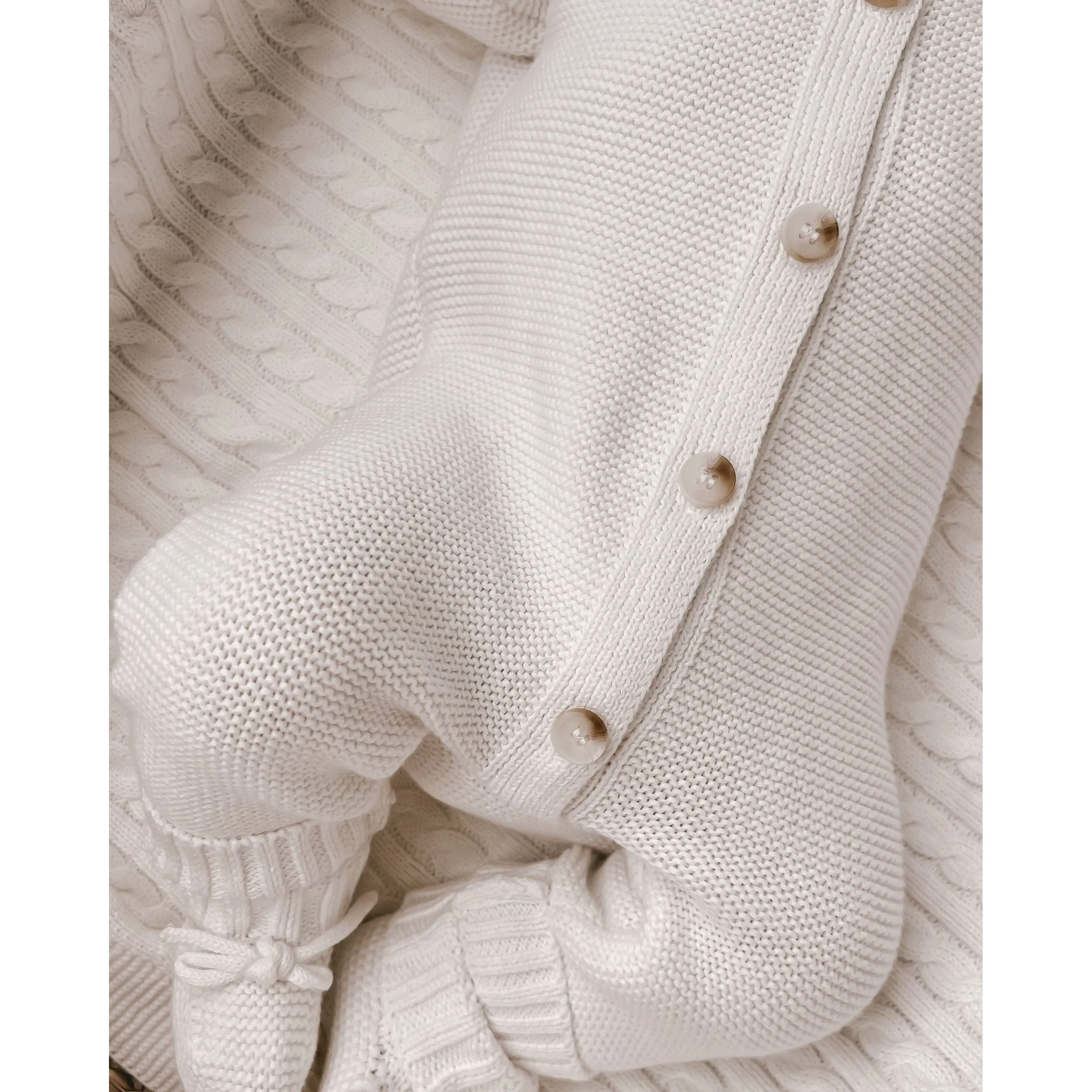 Luna   Luca Classic Purl Knit Jumpsuit - White