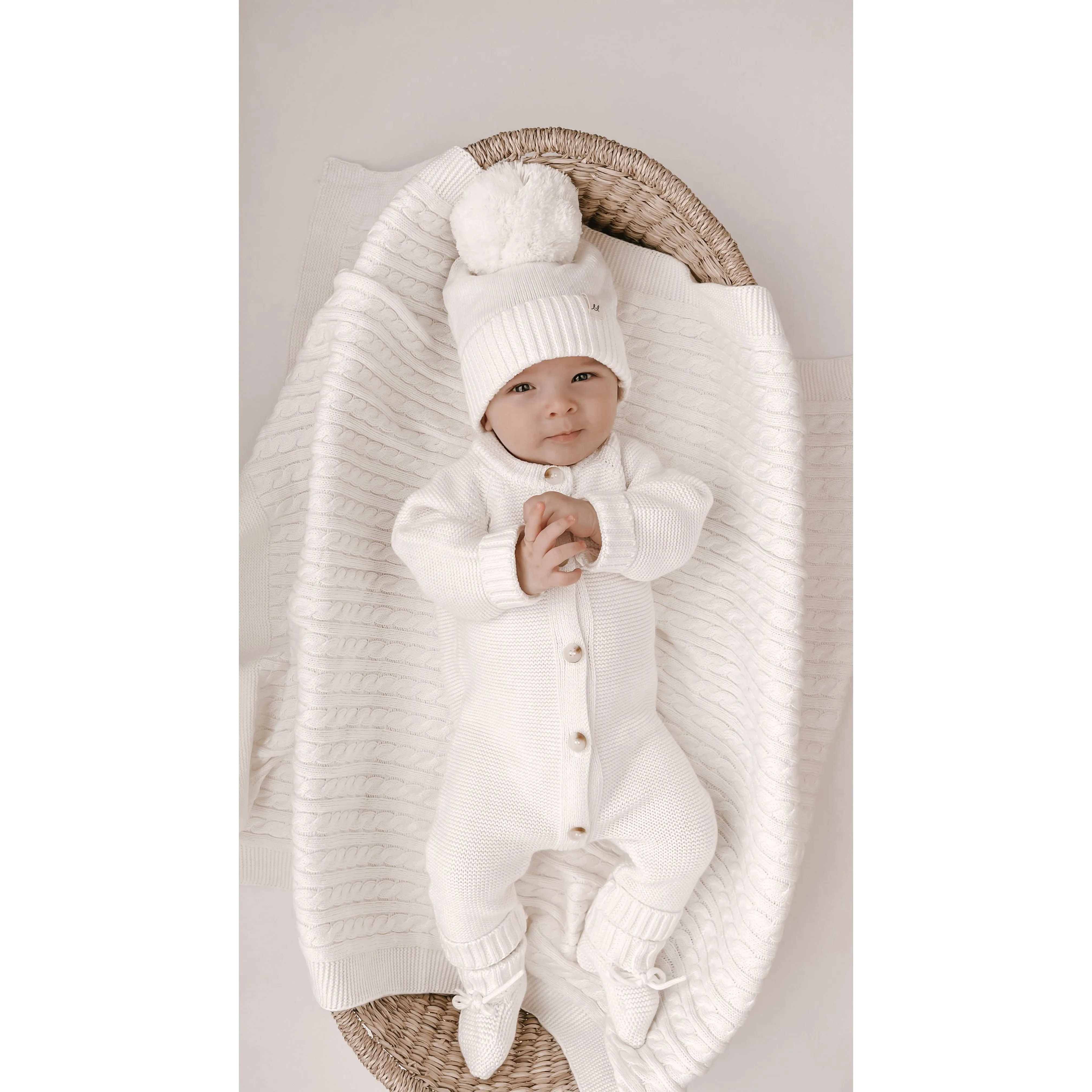 Luna   Luca Classic Purl Knit Jumpsuit - White