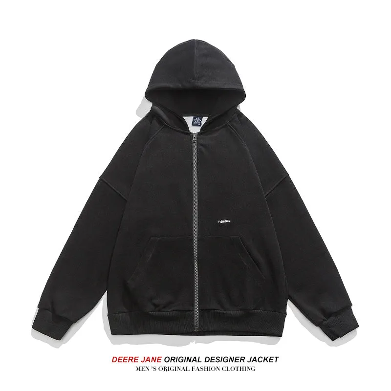 Men Cardigan Hoodie Sweater Men's Spring Leisure Top Solid Color Coat