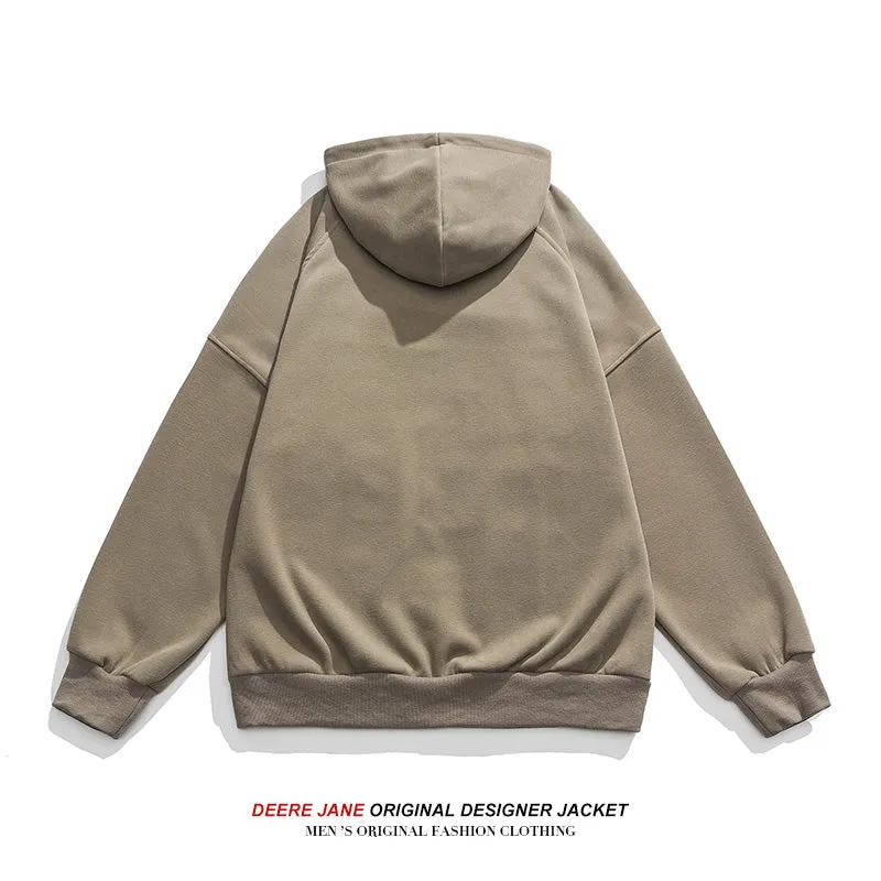 Men Cardigan Hoodie Sweater Men's Spring Leisure Top Solid Color Coat