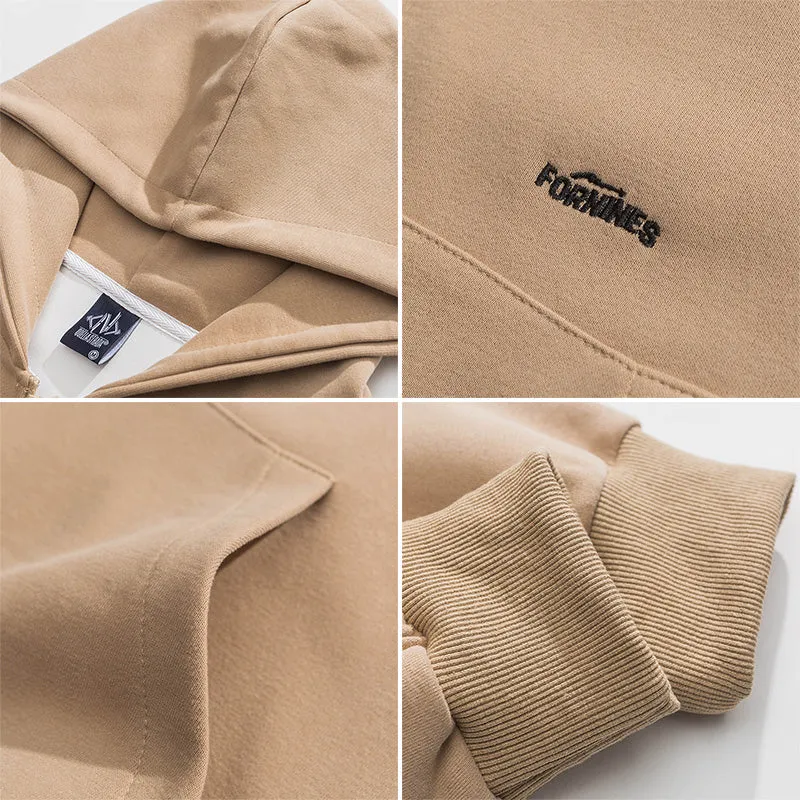 Men Cardigan Hoodie Sweater Men's Spring Leisure Top Solid Color Coat