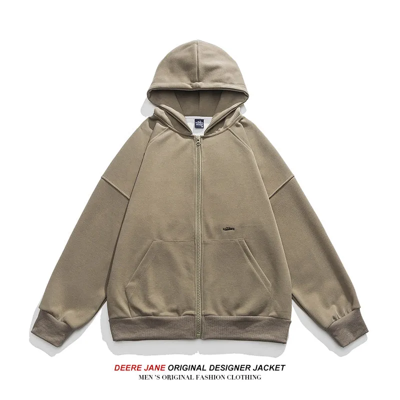 Men Cardigan Hoodie Sweater Men's Spring Leisure Top Solid Color Coat