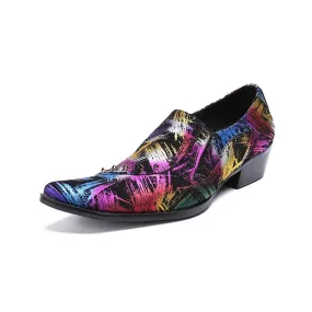 Men High Heel Studs Decoration Casual Shoes