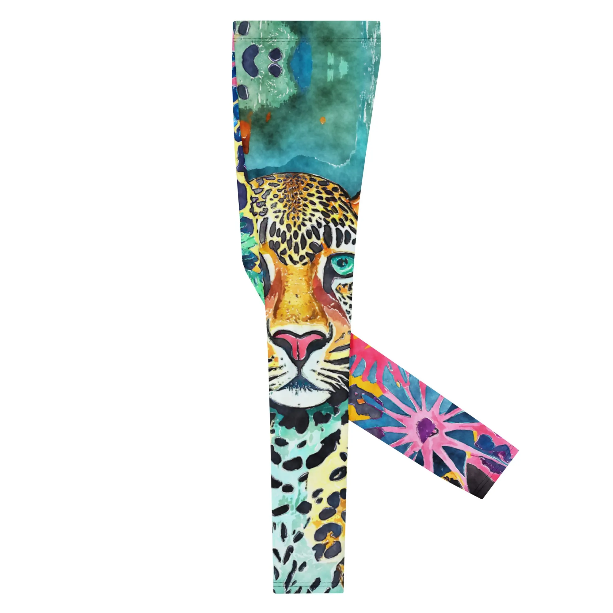 Men's Leggings, Leopard Spirit, Ecstatic Dance, Festival, Rave, Gym Leggings, Trippy Leggings, Wrestling Tights, Yoga