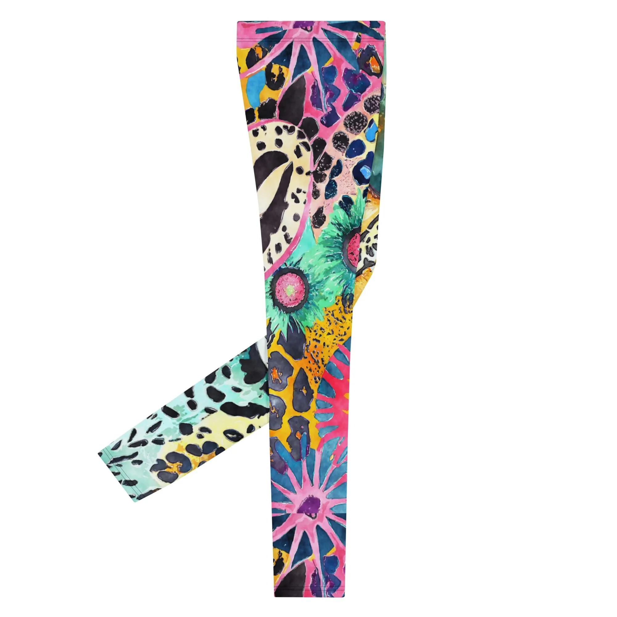 Men's Leggings, Leopard Spirit, Ecstatic Dance, Festival, Rave, Gym Leggings, Trippy Leggings, Wrestling Tights, Yoga