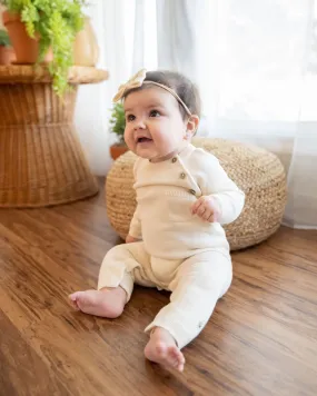 Milan Side Button & Pocket Knit Baby Jumpsuit (Organic Cotton) - 3 Colors