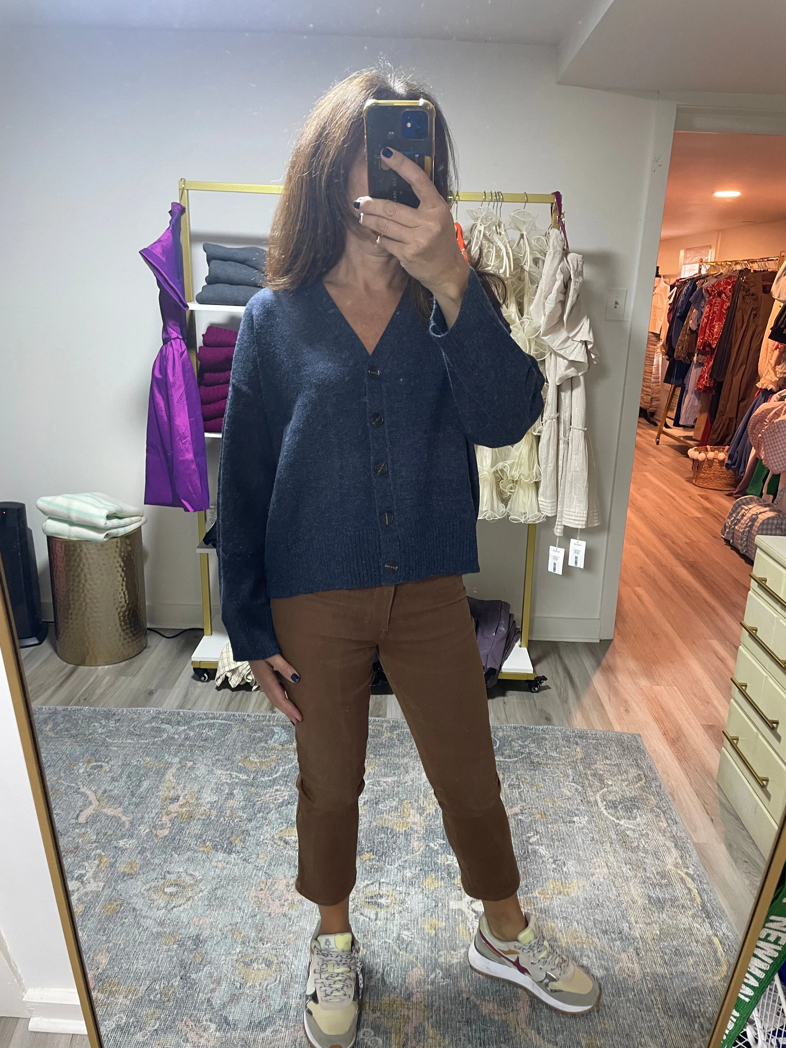 Navy Button Cardigan