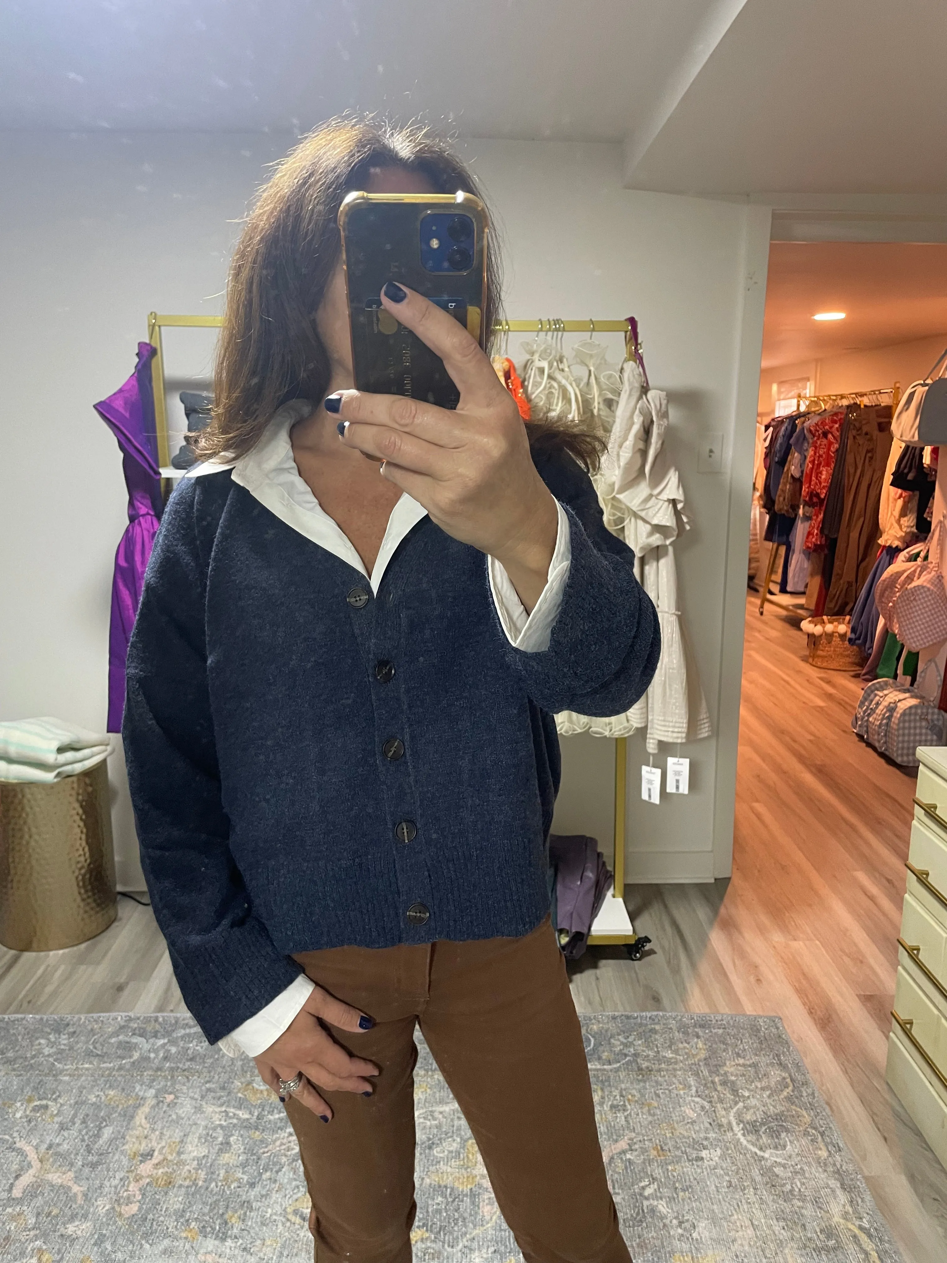 Navy Button Cardigan