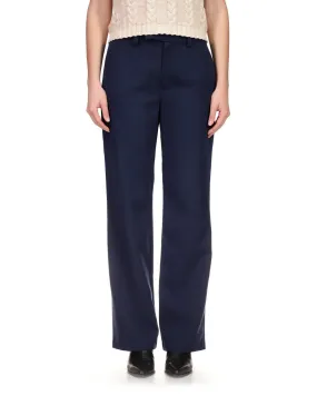Navy High Waist Straight Leg Pant