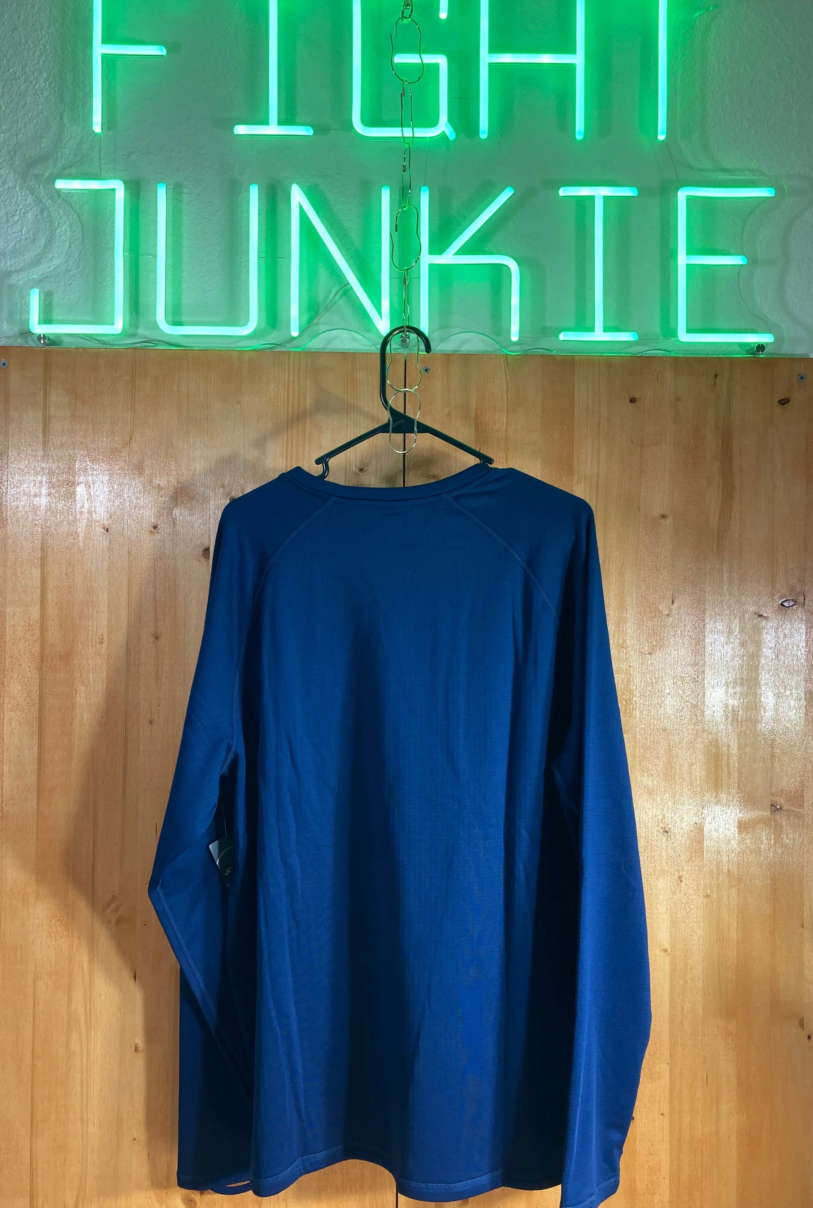 NEW! JOCKEY GRID FLEECE XL Extra Large Xtra Large Thermal Adult Mens Long Sleeve Blue Base Layer T Shirt Tee Shirt Top