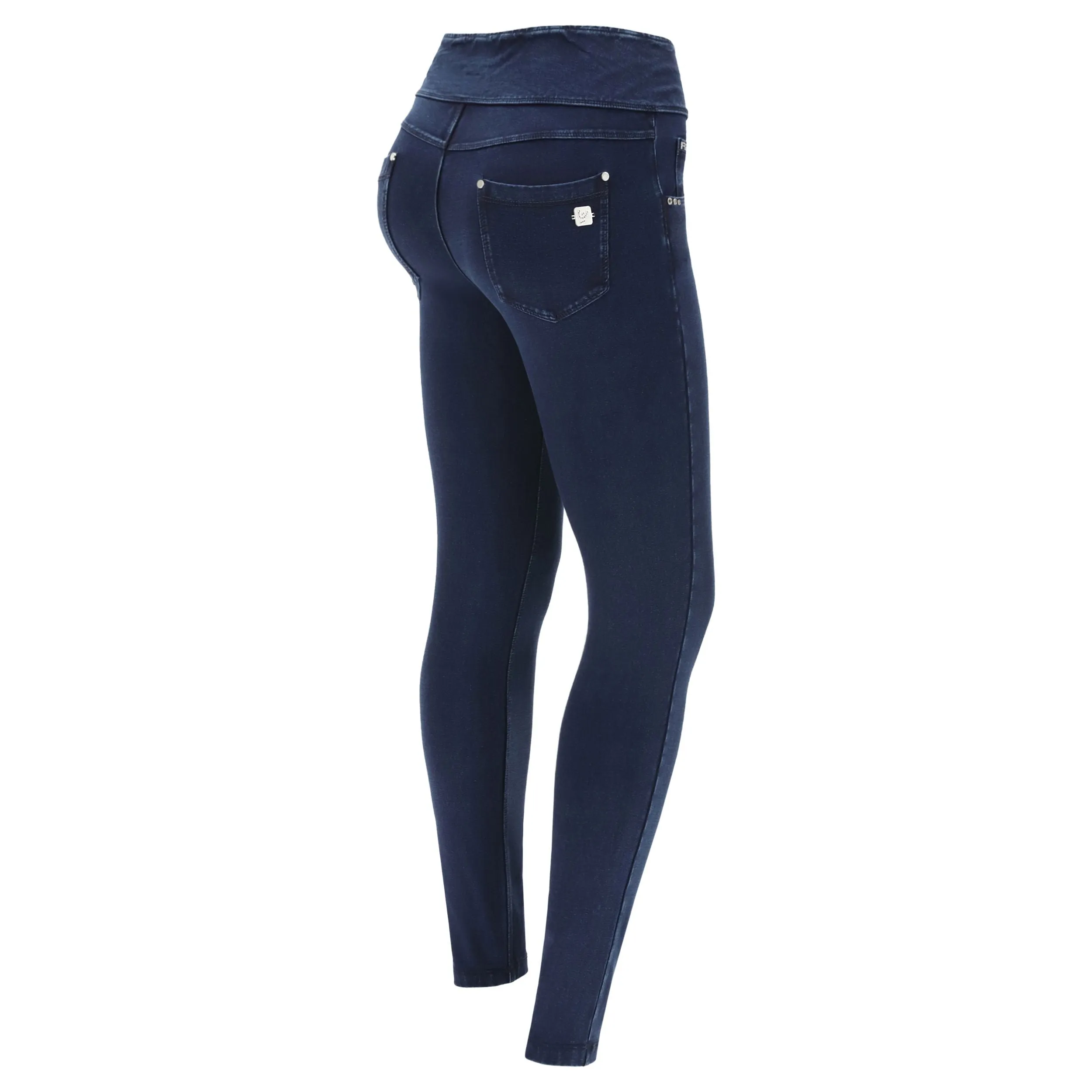 NOW1HC002-J0B Blauwe N.O.W.®High waist met Knoop Sluiting
