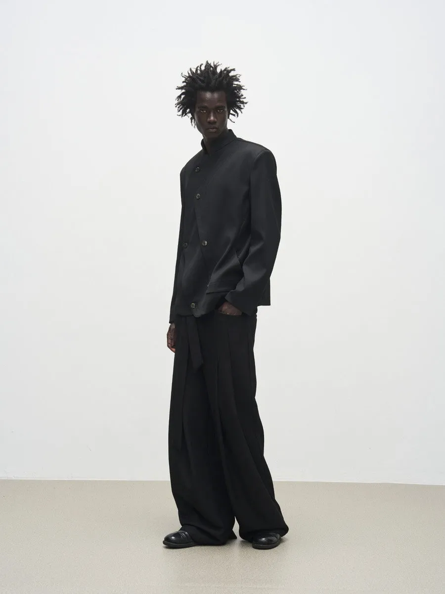 Plain High-Waist Loose Casual Pants